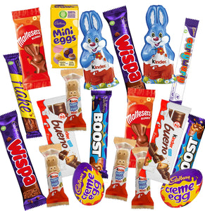 Easter Chocolate Gift Box Hamper All Favorite Standard Size Bars- Bunny, Easter Eggs
