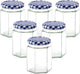 280ml Jam Jars Hexagonal Storage Glass Jars with Red Gingham/Blue Gingham/Gold Lids - Available 6 Pack/ 12 Pack/ 24 Pack