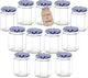 280ml Jam Jars Hexagonal Storage Glass Jars with Red Gingham/Blue Gingham/Gold Lids - Available 6 Pack/ 12 Pack/ 24 Pack