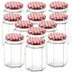 Glass Jam Jars with Lid & Labels - 280ml / 9oz Hexagonal Storage Glass Jars | Airtight Jar for Kitchen- 12 Set