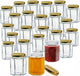 280ml Jam Jars Hexagonal Storage Glass Jars with Red Gingham/Blue Gingham/Gold Lids - Available 6 Pack/ 12 Pack/ 24 Pack