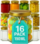 190ml / 7oz Hexagonal Storage Glass Jars with Gold Lid and Labels- Clear Airtight Jar for Kitchen Spices Honey Jam or Sweets
