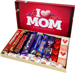 Mothers Day Chocolate Gift Box - with Milk Chocolate Neapolitan and Love Hearts
