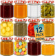 280ml Jam Jars Hexagonal Storage Glass Jars with Red Gingham/Blue Gingham/Gold Lids - Available 6 Pack/ 12 Pack/ 24 Pack