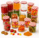 190ml / 7oz Round Glass Jars with Red Gingham Lid & Adhesive Labels Air Tight Twist Lids Reusable Canning Storage Jar for Preserves, Jelly and Herbs