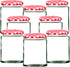 190ml / 7oz Round Glass Jars with Red Gingham Lid & Adhesive Labels Air Tight Twist Lids Reusable Canning Storage Jar for Preserves, Jelly and Herbs