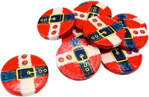 25 Pcs Santa Belt Milk Chocolate Coins - Festive Foil Wrapped Christmas Treats Ideal for Stockings