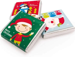 Christmas Neapolitans Milk Chocolate Squares 50 nos - Perfect for Stockings, Party Favors & Holiday Treat
