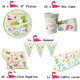 Dinosaur Party Set for Kids Birthday Celebration Dinosaur Themed Party Decoration SERVES 8/16/32- Dino Plates Cups Napkins Tablecloth Banner