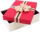 Red box 11.4 x 8.2 x 3.5 inches Perfectly tied with ribbon for presenting chocolate gift.