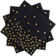 Black and Gold Party Supplies Golden Dot Disposable Dinnerware Black Gold Dot Party Decorations for Birthday, Wedding, Annivesary- SERVES 8/16/32