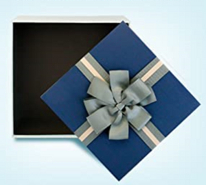 Premium Cream Blue Box With Grey Decorative Bow - Set of 3