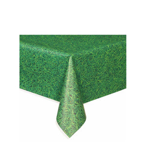 Green Grass Plastic Table Cover - 1.8m x 1.2m