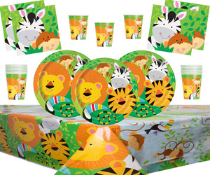 Jungle Animal Party Tableware for Kids Birthday Party Decorations