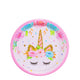 Unicorn Pink Party Tableware - Plates, Cups, Napkin & Table Cover for 8/16/32 Guests.