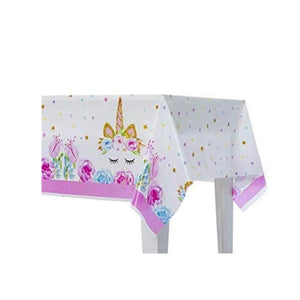 Unicorn Pink Party Tableware - Plates, Cups, Napkin & Table Cover for 8/16/32 Guests.