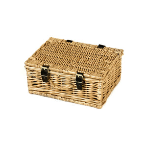 Traditional Wicker Hamper Basket Hand Woven Gift Box with Lid and Lock - 12 Inch