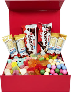 Kinder Chocolate Selection in Unique Red Parcel Size Gift Box