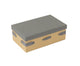Natural Cardboard Gift Hamper Box with Grey Lid and Elegant Ribbon- Small
