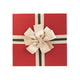 Premium Red and Cream Gift Box with Brown Ribbon Bow- Set of 3