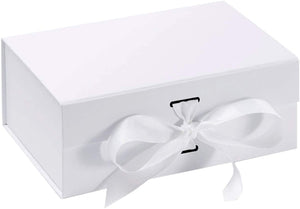 Premium Magnetic Gift Box with Ribbon- Available in Red, Black, White & Pale Pink Colors- A5 Deep Size
